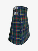 Plaid kilt with a belt on a white background