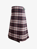 Plaid kilt with a belt on a white background