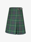 Green plaid kilt with a belt on a white background