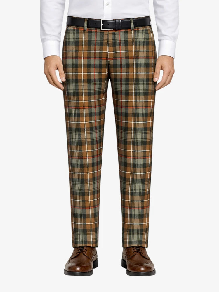 Pantaloni Tartan Marroni
