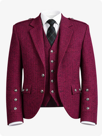 Magenata Scottish kilt jacket with buttons on a white background