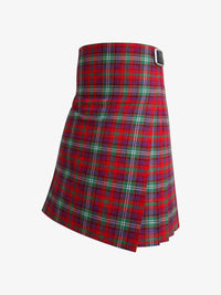 Red and green plaid kilt on a white background