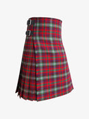 Red and green plaid kilt on a white background