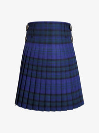 Blue plaid kilt on a white background