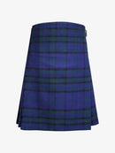 Blue plaid kilt on a white background