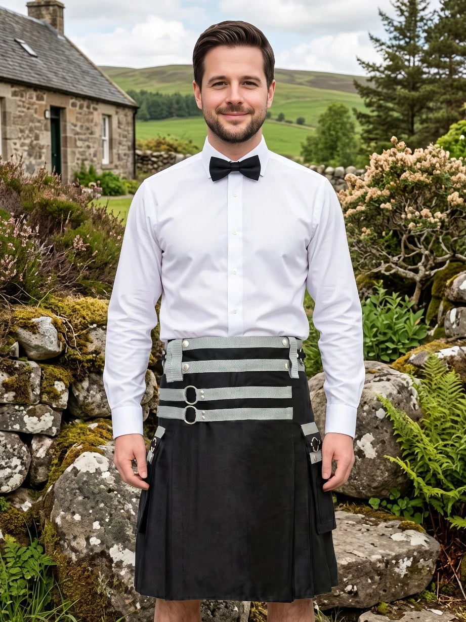 Kilt Utility Nero e Grigio Su Misura
