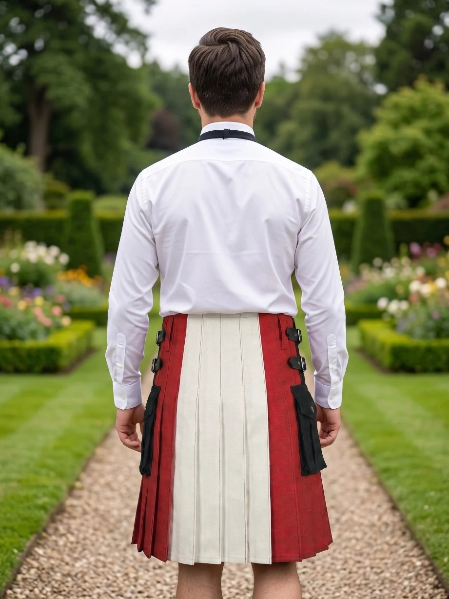 Kilt ibrido utility in cotone con bandiera canadese su misura