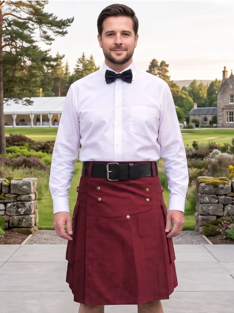 Kilt Utility Classico Borgogna Su Misura