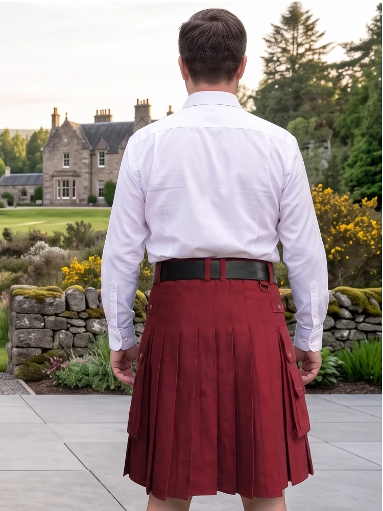 Kilt Utility Classico Borgogna Su Misura