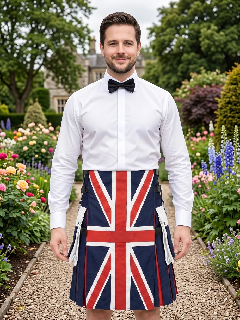 Kilt utility ibrido con bandiera UK su misura