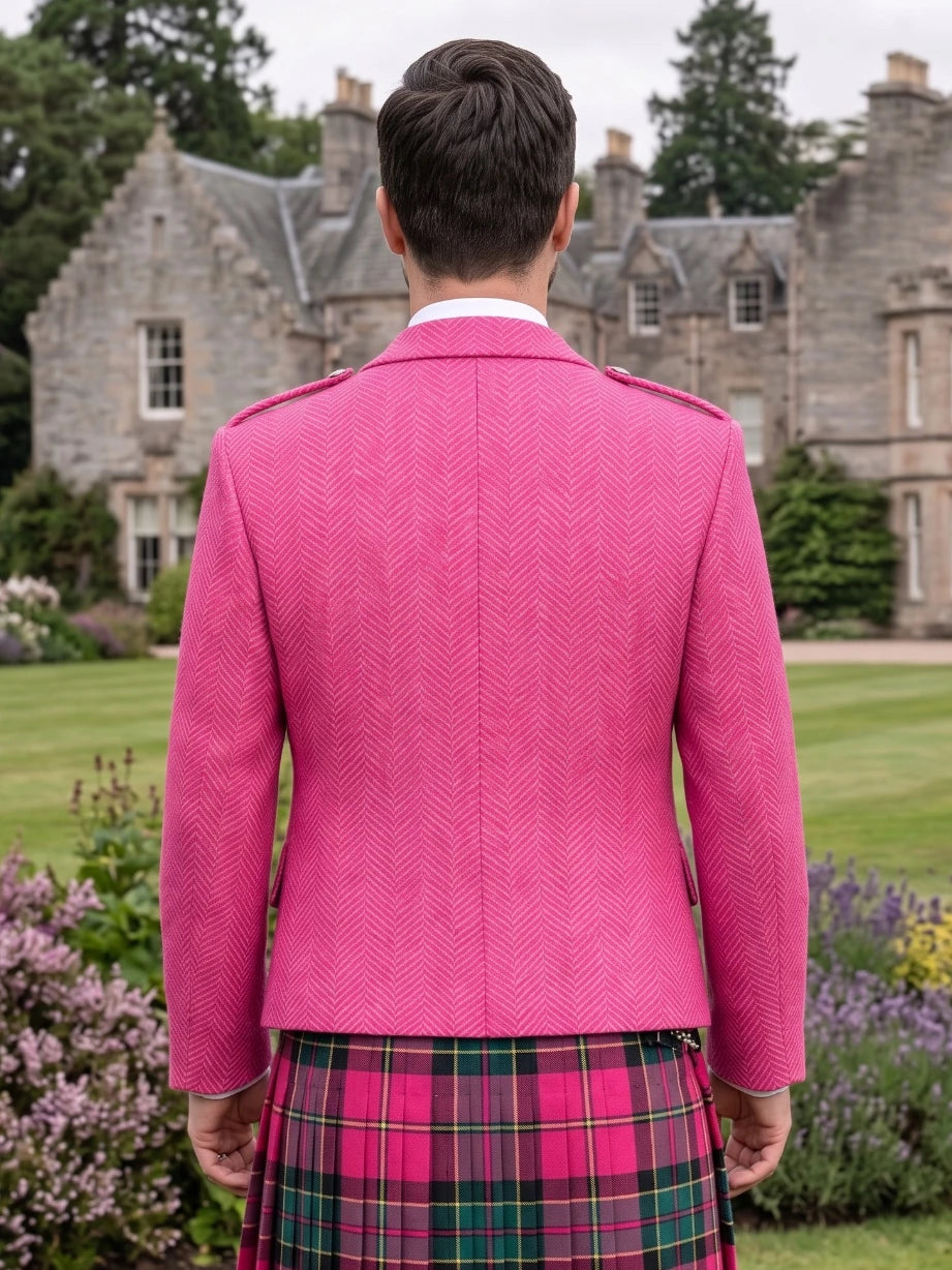 Giacca Kilt Argyle in Tweed Rosa con Gilet