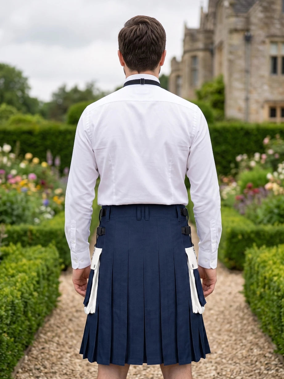 Kilt utility tradizionale con bandiera scozzese su misura