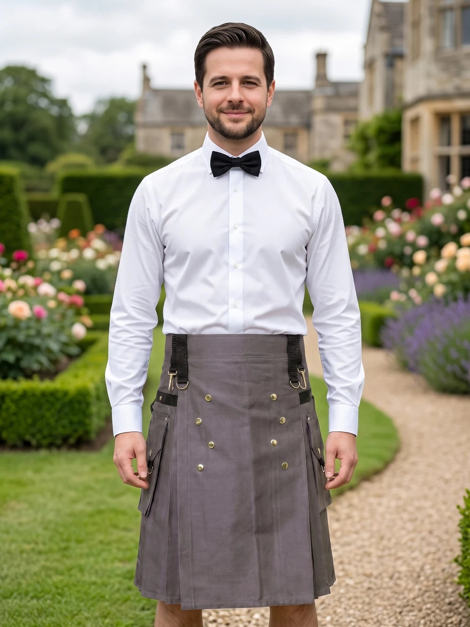 Kilt Scozzese Grigio Utility Su Misura