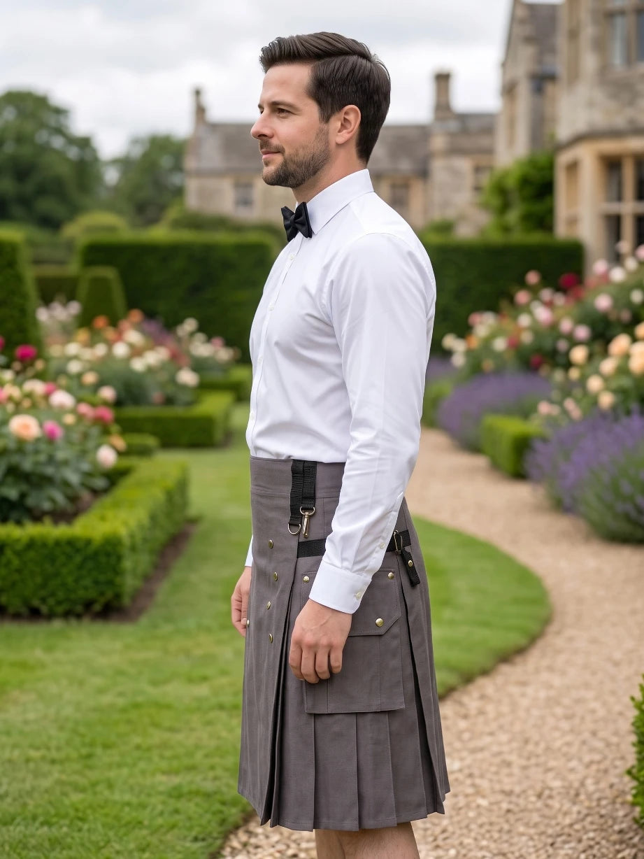 Kilt Scozzese Grigio Utility Su Misura