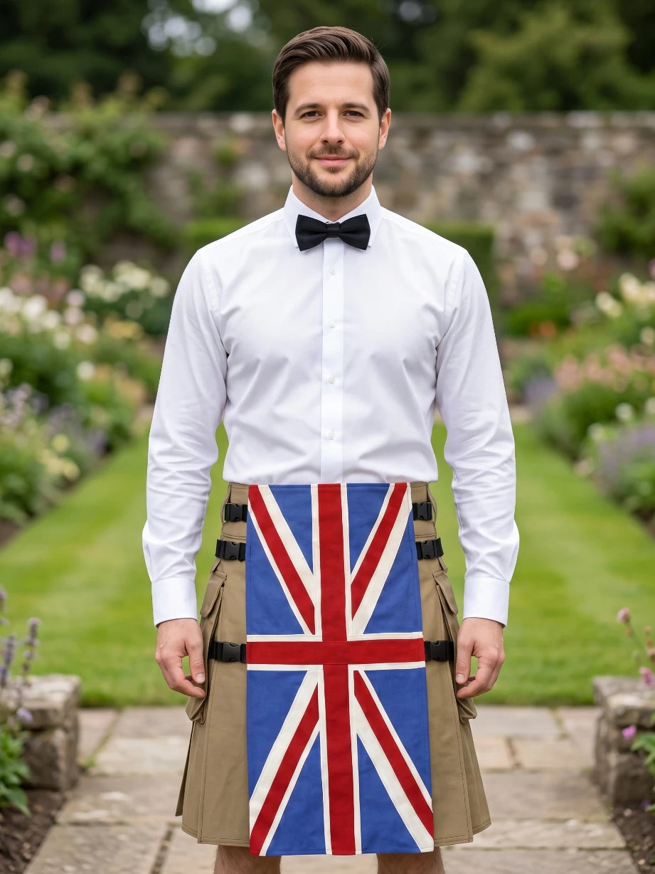 Kilt utility deluxe con bandiera UK su misura