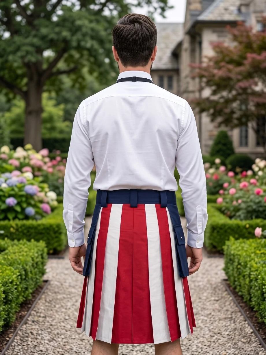 Kilt utility unisex con bandiera USA su misura