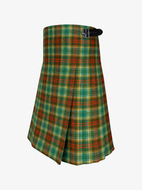Plaid kilt with a belt on a white background