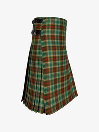 Plaid kilt with a belt on a white background