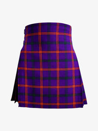 Purple plaid kilt on a white background
