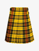 Yellow plaid kilt on a white background