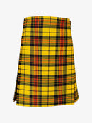 Yellow plaid kilt on a white background