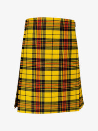Yellow plaid kilt on a white background