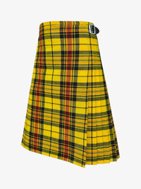 Yellow plaid kilt on a white background