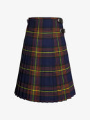 Plaid kilt with a prominent check pattern on a white background