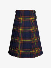 Plaid kilt with a prominent check pattern on a white background