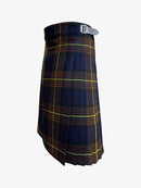 Plaid kilt with a belt on a white background