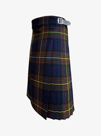 Plaid kilt with a belt on a white background