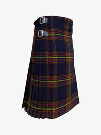 Plaid kilt with a belt on a white background