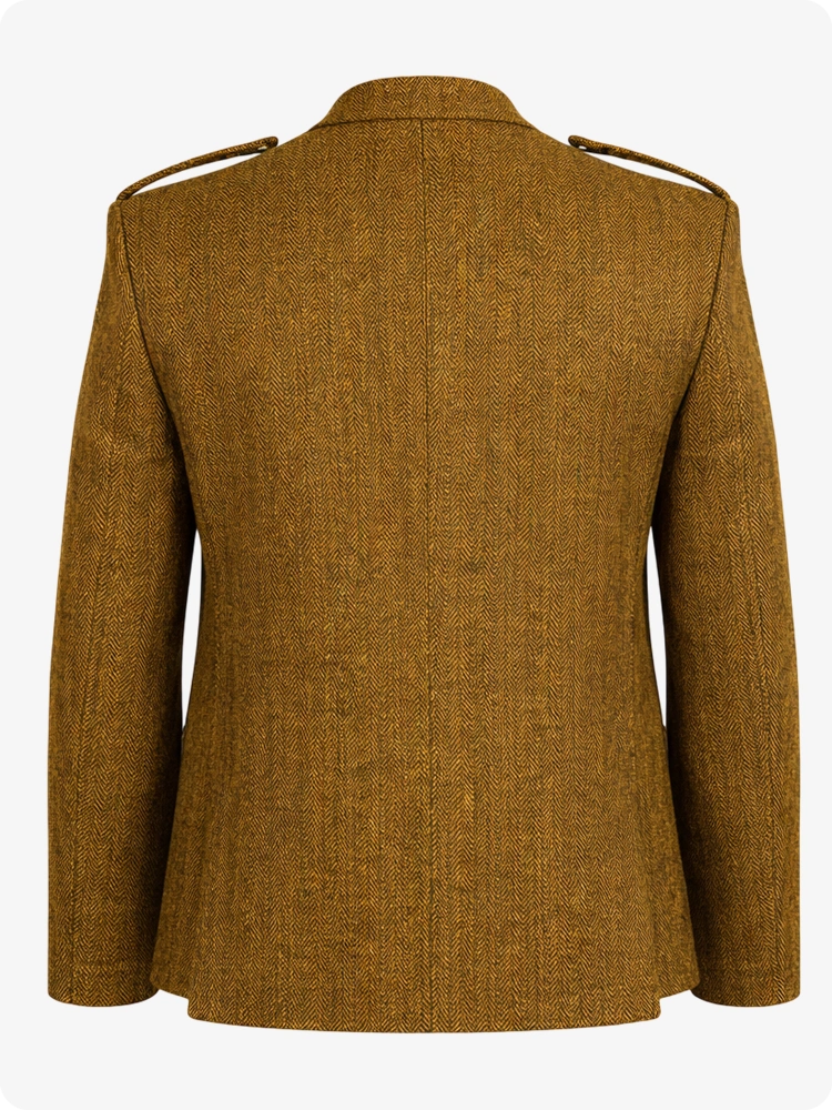 Mustard Yellow textured jacket on a white background