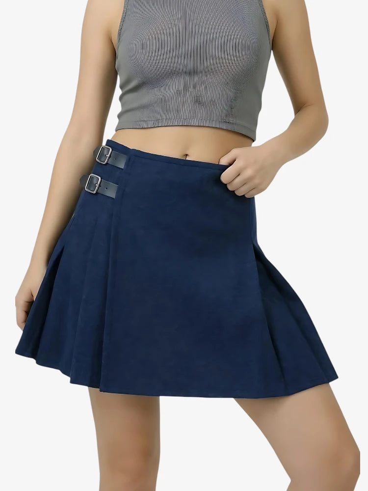 Kilt in Lana Blu Navy da Donna