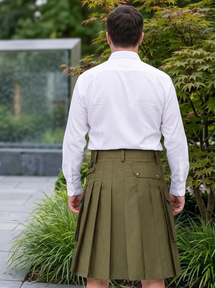 Kilt utility premium verde oliva su misura