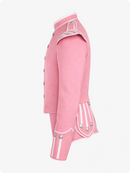 Pink Scottish Military Doublet Jacket with Silver Trim & Epaulettes
