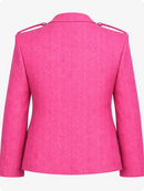 Pink jacket with a chevron pattern on a white background