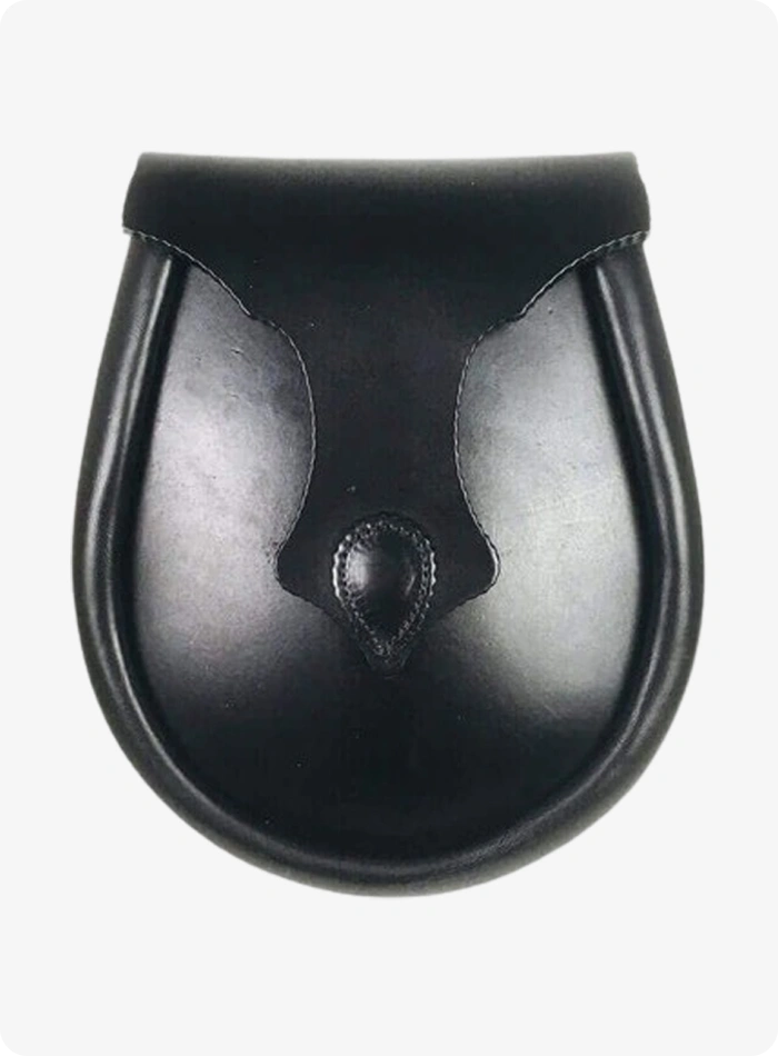 Custom Made Premium Quality Black Gala Leather Sporran