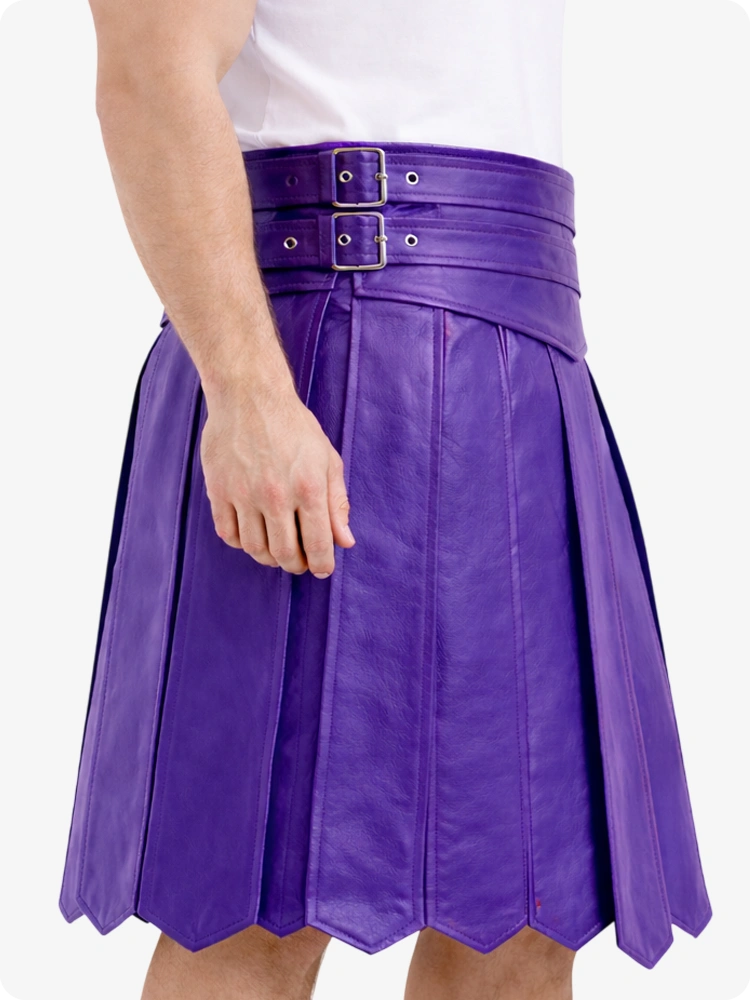 Purple skirt with a belt on a white background