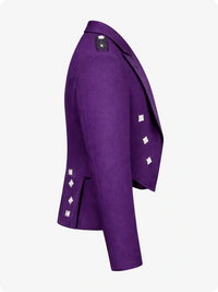 Purple jacket with decorative elements on a white background
