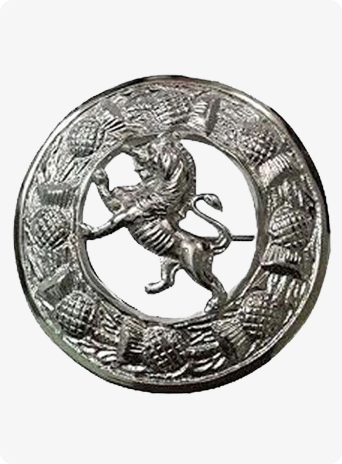 Custom Made Rampant Lion Kilt Fly Plaid Brooch