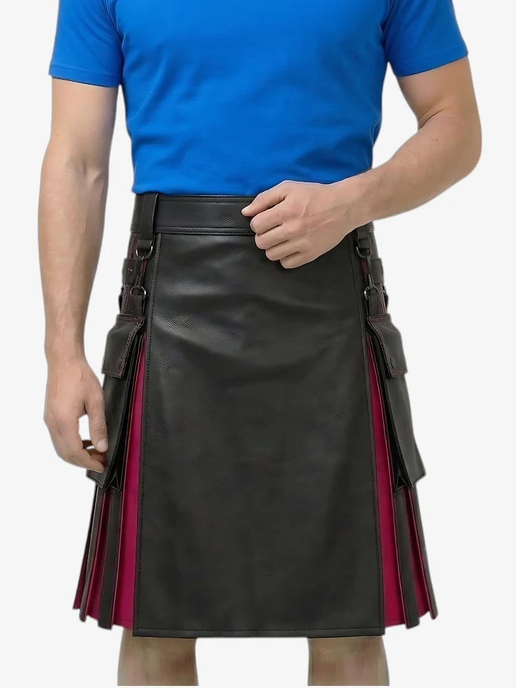 Kilt arcobaleno a pieghe rosse