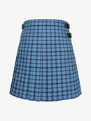 Blue plaid kilt on a white background