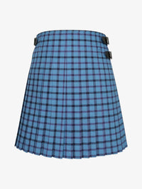 Blue plaid kilt on a white background