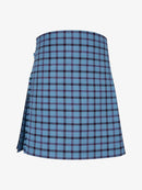 Blue plaid kilt on a white background