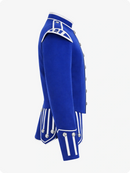 Royal Blue Scottish Military Doublet Jacket with Silver Trim & Epaulettes