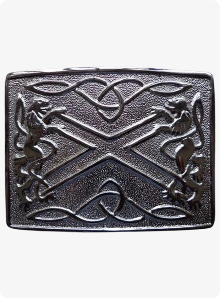 Fibbia per Cintura da Kilt Saltire Lion Rampant Su Misura