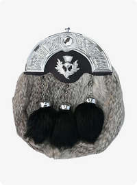 Scottish White Rabbit Fur Kilt Sporran