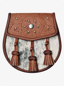 Semi Dress Natural Sealskin Khaki Circular Studded Sporran