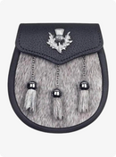 Semi Dress Natural Sealskin Sporran Thistle Badge